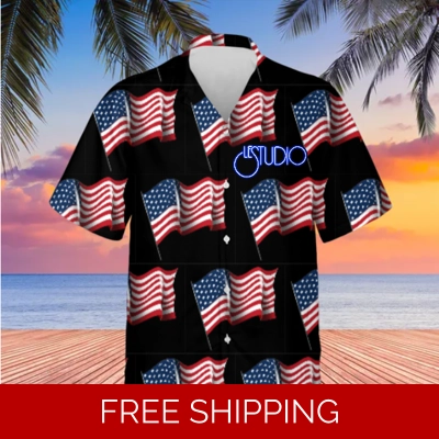 Hawaiian Shirt Unisex Le Studio US Flag